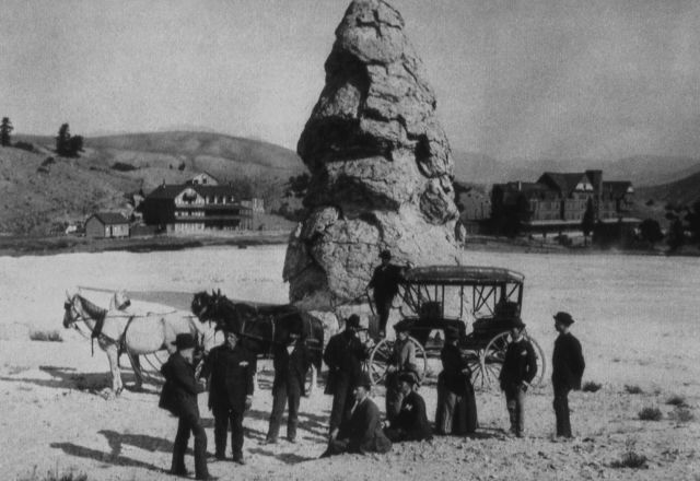 Tourist group at Liberty Cap Picture