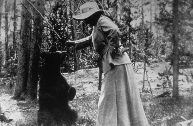 Unidentified early visitor & bear Picture