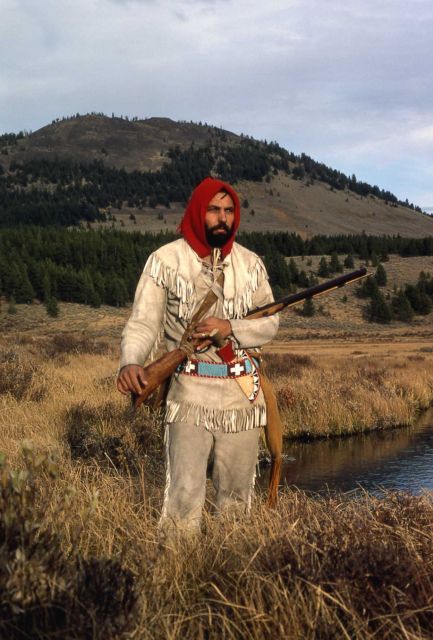 Mountain man Don Arcenneaux doing a living history program Picture