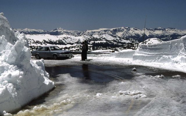 Beartooth Highway after snowplow has been through Picture