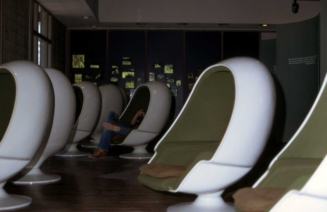 Listening chairs at the Grant Village Visitor Center Picture