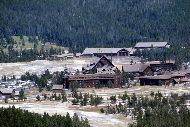 Aerial view of the Old Faithful area Picture