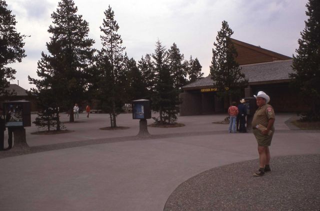 Display area behind Old Faithful visitor center Picture