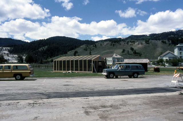 Temporary information station at Mammoth Hot Springs Picture