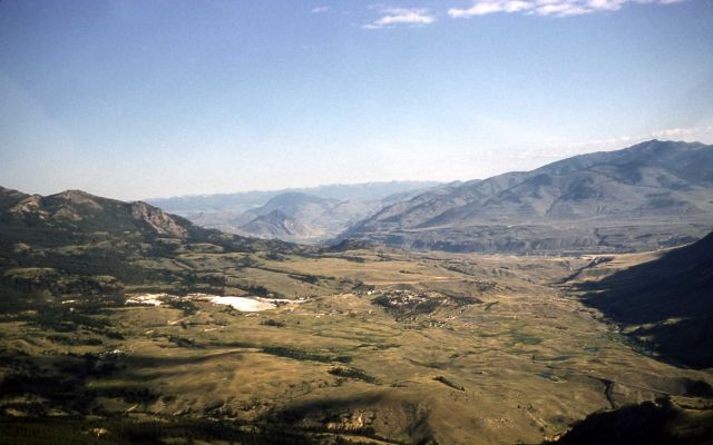 Aerial view of Mammoth Hot Springs Picture