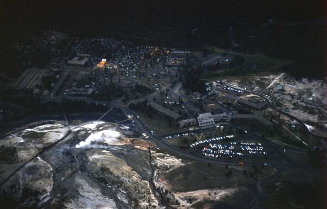 Aerial view of the Old Faithful area Picture