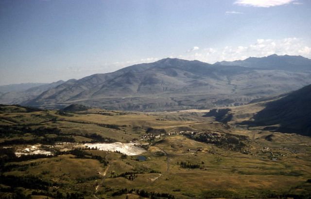 Aerial view of the Mammmoth Terraces Picture
