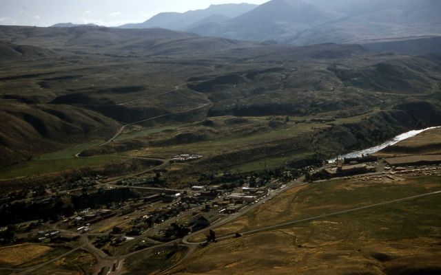 Aerial view of Gardiner, Montana Picture