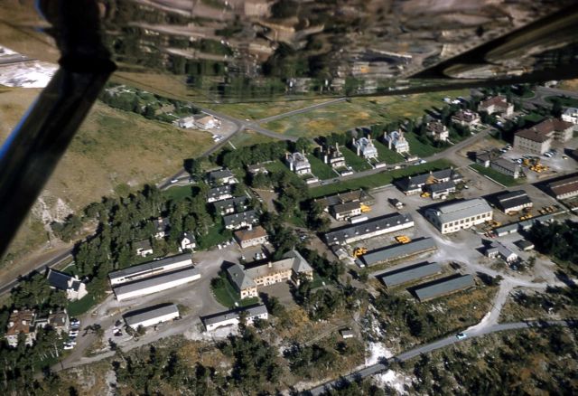Aerial view of Mammoth Hot Springs Picture
