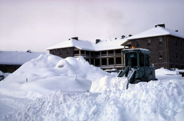 Administration building after a heavy snow fall Picture