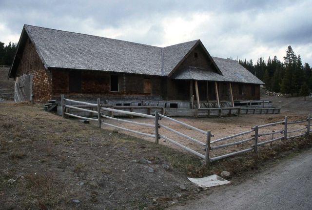 TW corral & barn at Canyon, original Canyon Hotel dormatory - burned in spring of 1993 Picture