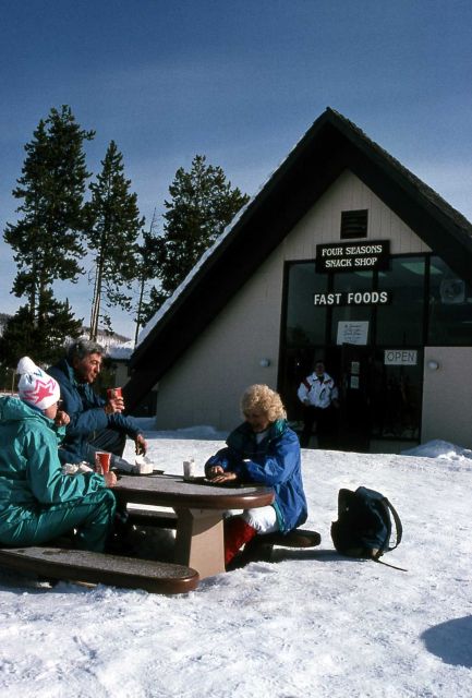 Visitors at the Four Seasons Snack Shop at Old Faithful in the winter Picture