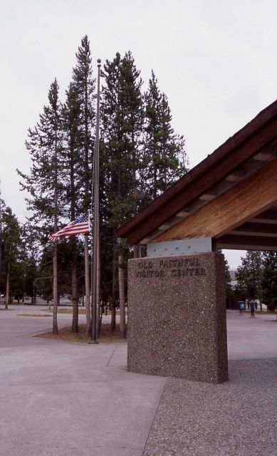 Corner of Old Faithful visitor center Picture