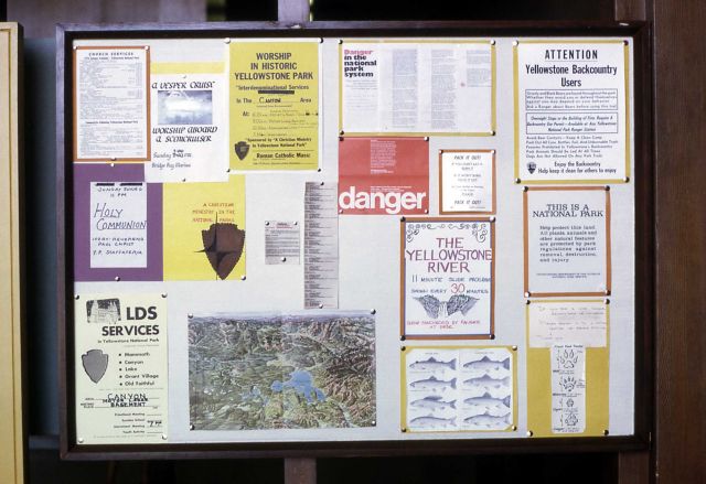 Bulletin board in the Canyon Visitor Center Picture