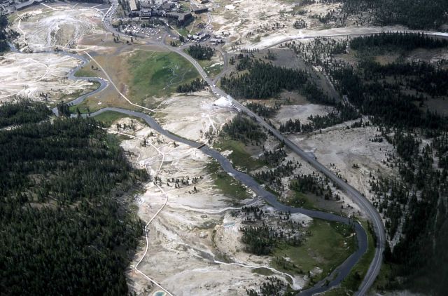Aerial view of Upper Geyser Basin Picture