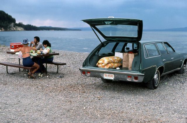 Visitors picnicking along the shore of Yellowstone Lake Picture
