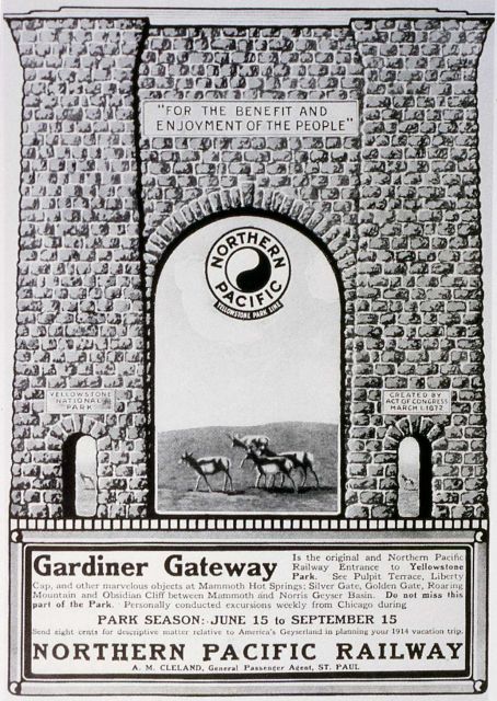Northern Pacific Railroad flier advertising the Gardiner Gateway Picture