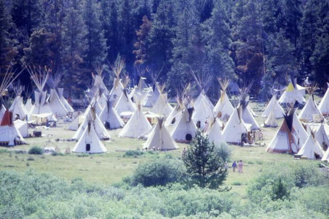 Teepees at National Rendezvous in Hickerson Park, Utah - History - Indians Picture