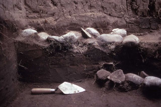 Cooking hearths - two dig levels upper level 1200 AD, lower level Pelican Lake culture - History - Indians Picture