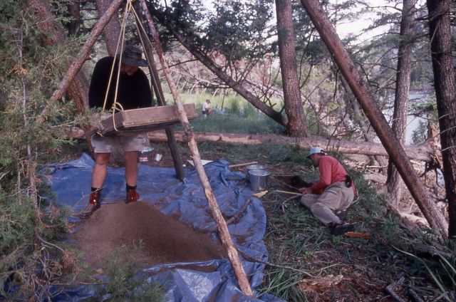 Screening at dig site, Black Canyon of the Yellowstone on Wyoming/Montana border - History - Indians Picture