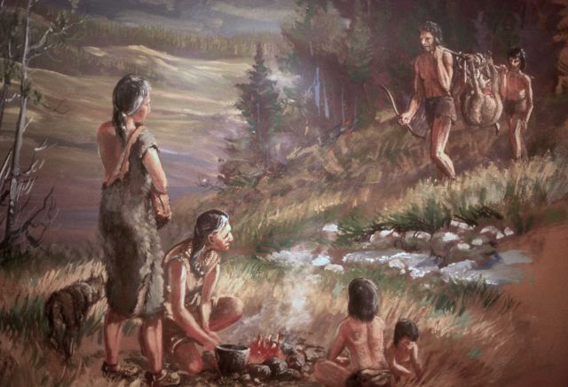 Early human history (book illustration) - History - Indians Picture