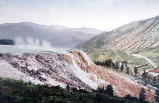 Postcard of Mammoth Terraces Picture