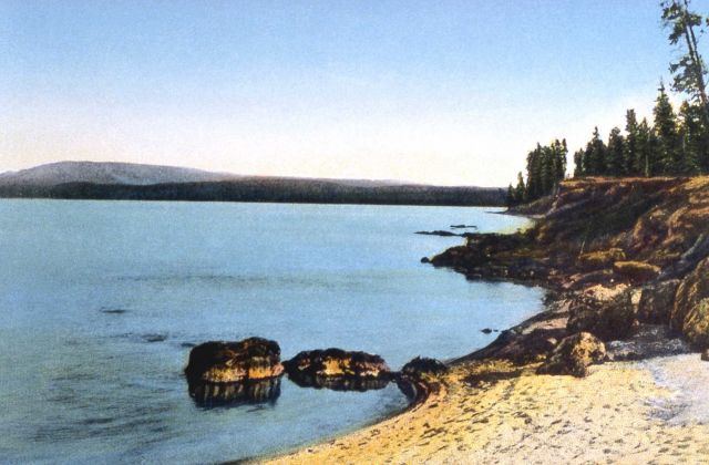 Postcard of Yellowstone Lake Picture