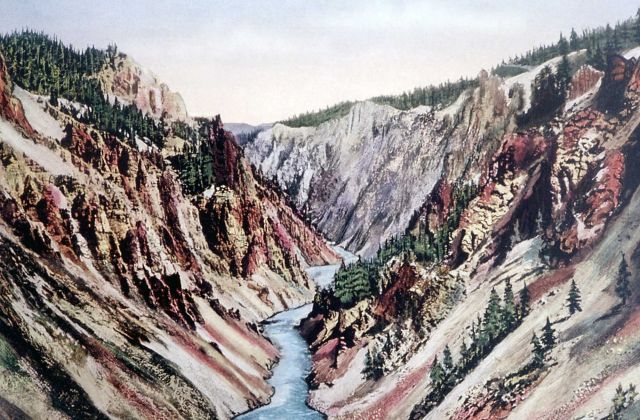 Postcard of the Yellowstone Canyon Picture