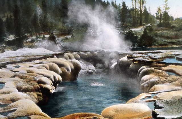 Postcard of Oblong Geyser Picture