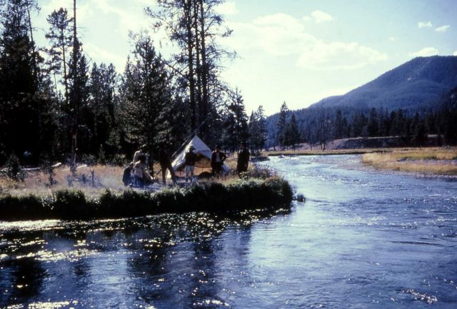 Re-enactment of Washburn-Langford camp on the Madison River Picture