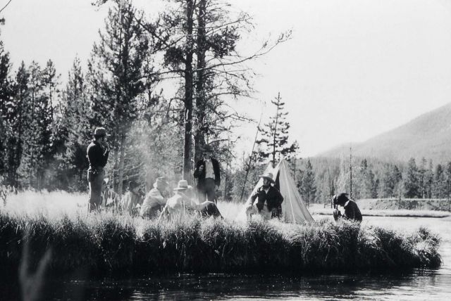Re-enactment of Washburn-Langford camp on the Madison River Picture