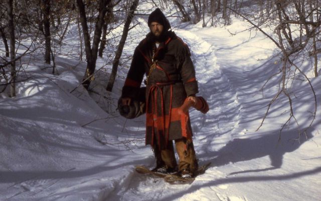 Mountain man (Andrew Langford) on snowshoes Picture