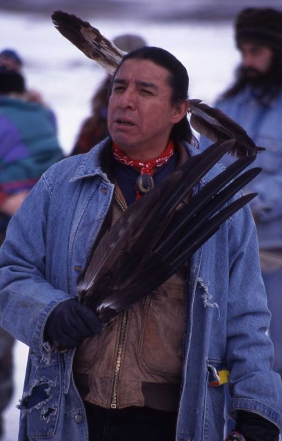 Joseph Chasing Horse (at ceremony in honor of slain bison) Picture