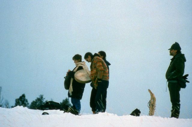 Indian prayer & blessing service for arrival of wolves at Blacktail pen Picture