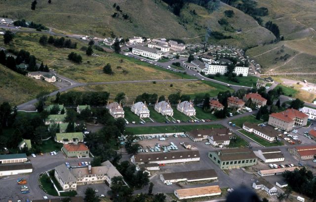 Aerial view of Mammoth Hot Springs Picture