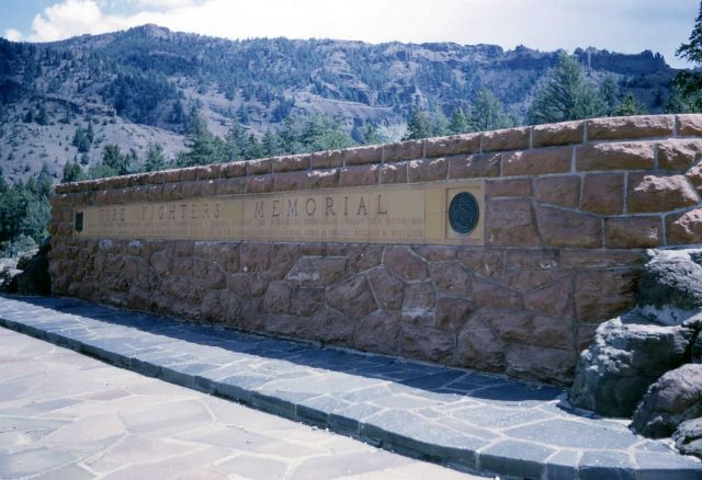 Fire Fighters Memorial outside the east entrance to Yellowstone National Park Picture