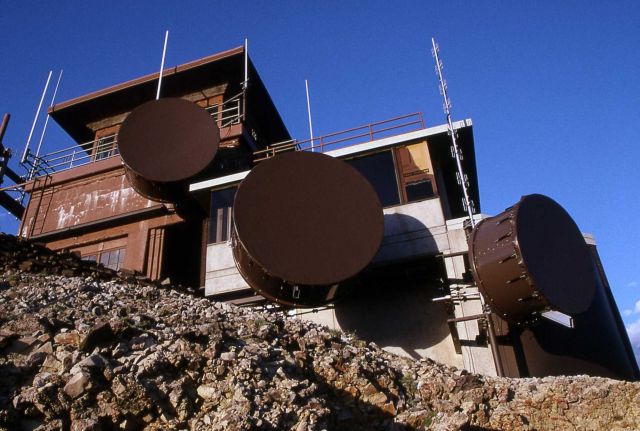 Mt Washburn fire lookout tower with communication equipment Picture