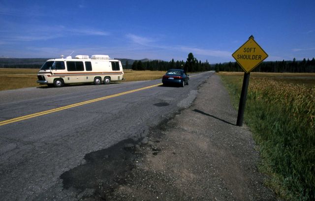 Road damage near Artist Paintpots Picture