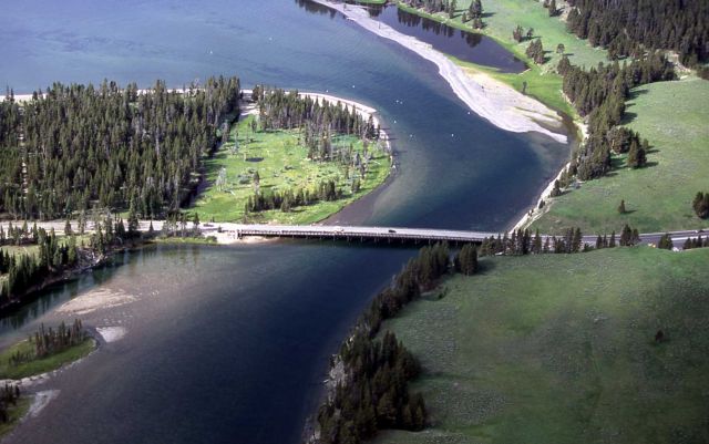 Aerial view of Fishing Bridge Picture