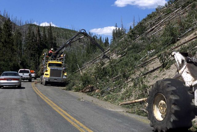 Road construction in Gibbon Canyon Picture