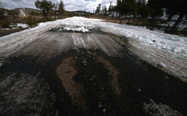 Bare road in Midway Geyser Basin Picture