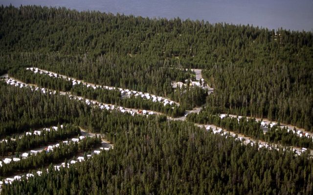 Aerial view of Fishing Bridge RV Park Picture