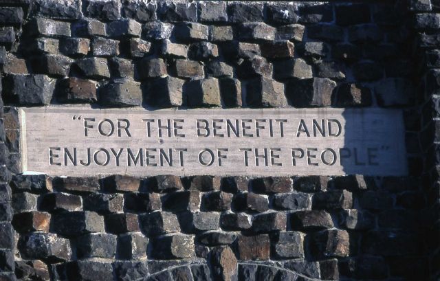 Close-up of the inscription 