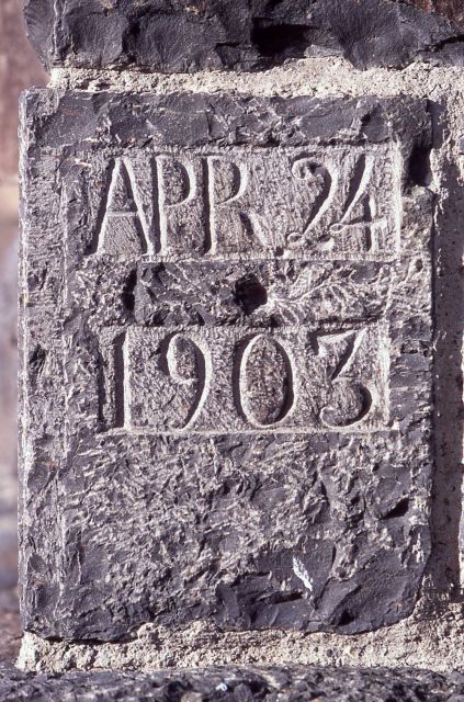 Roosevelt Arch (which is located at the north entrance to Yellowstone National Park) cornerstone Picture