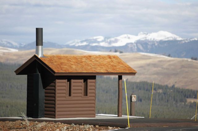 Pit toilet on Dunraven Pass road Picture
