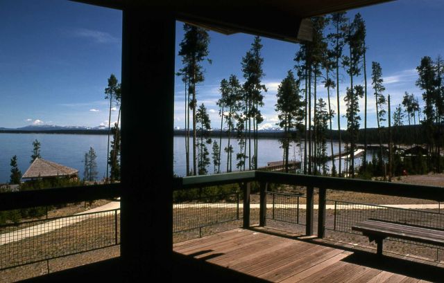 View from porch of the Grant Village Visitor Center Picture