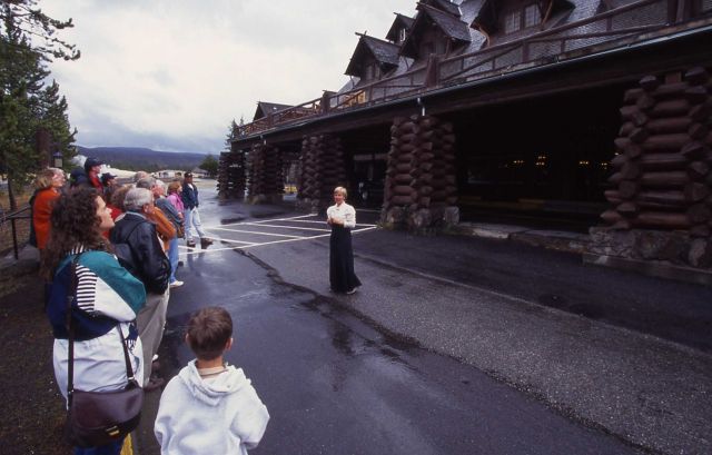 Dawn Inafuku giving a chambermaid tour at Old Faithful Inn Picture