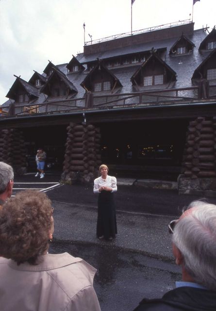 Dawn Inafuku giving a chambermaid tour at Old Faithful Inn Picture
