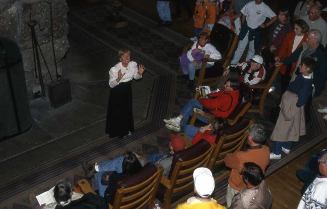 Dawn Inafuku giving a chambermaid Tour at Old Faithful Inn Picture
