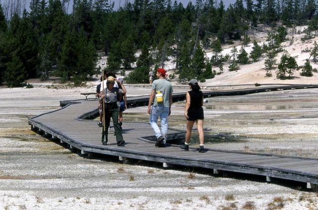 District Interpretive Ranger Katy Duffy at Norris Geyser Basin Picture